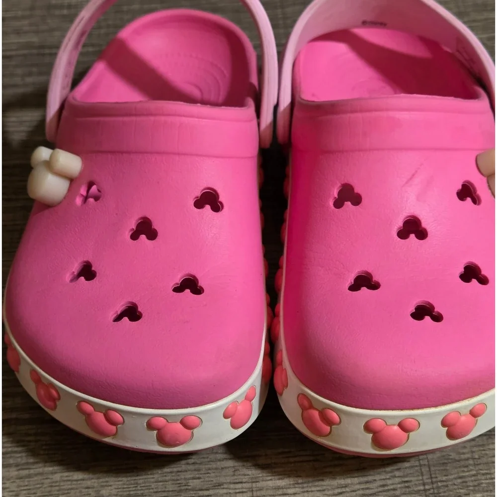 Crocs Disney Mickey Mouse Fun Lab Shoes Youth Size J2 Pink